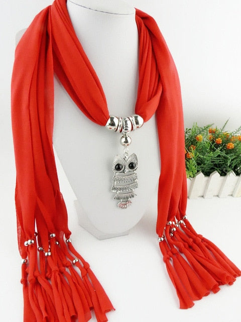 Owl Scarf Necklace Hibou"