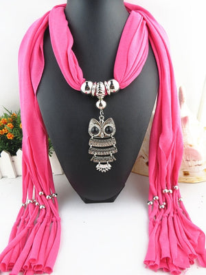 Owl Scarf Necklace Hibou"