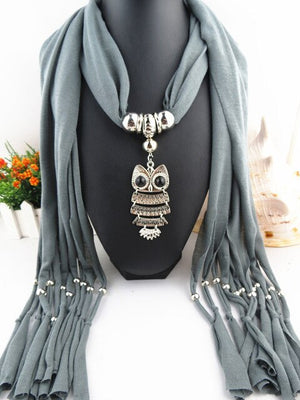 Owl Scarf Necklace Hibou"