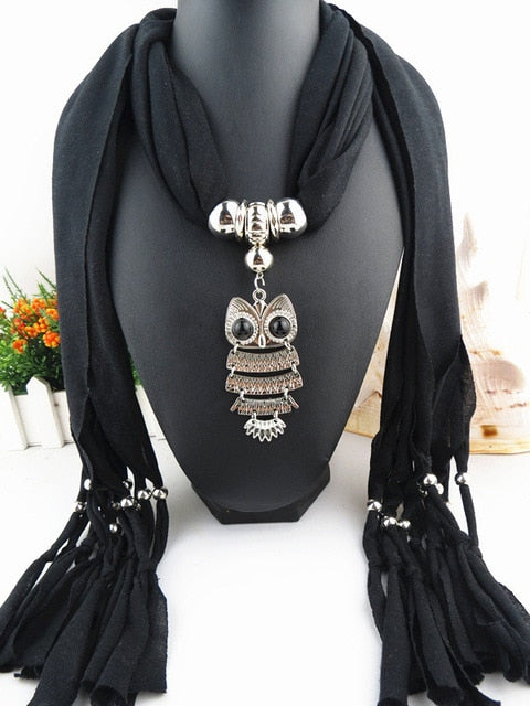 Owl Scarf Necklace Hibou"