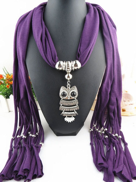 Owl Scarf Necklace Hibou"