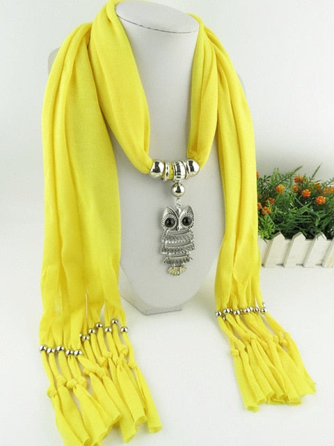 Owl Scarf Necklace Hibou"