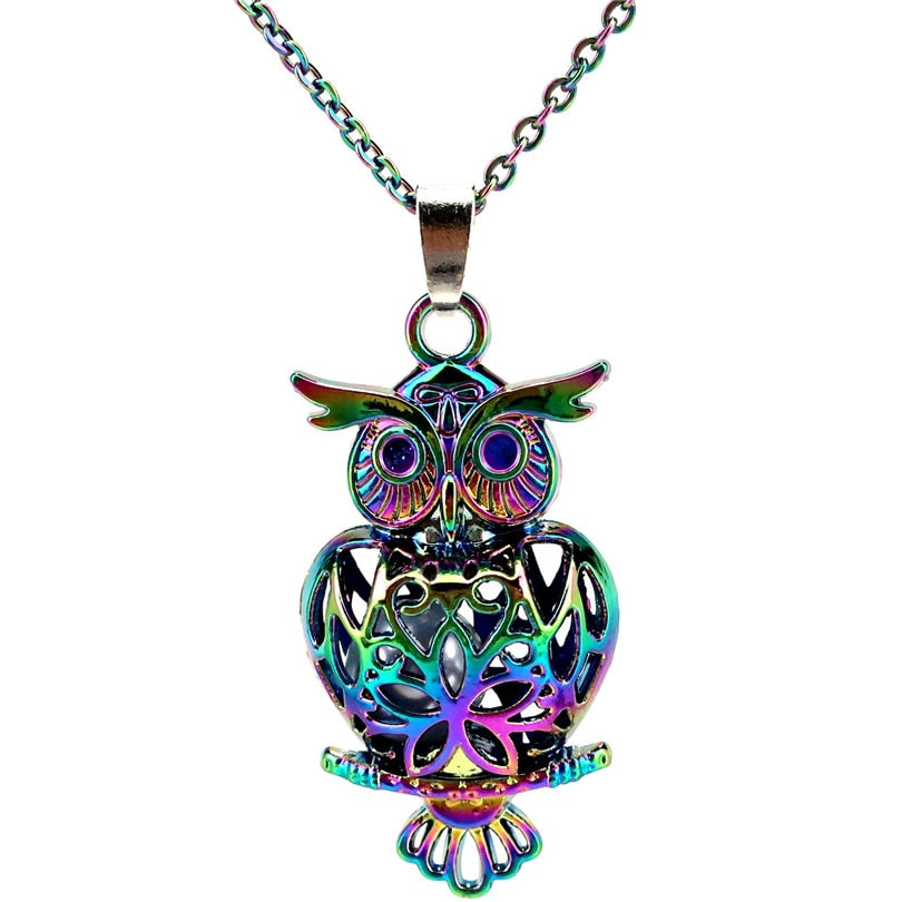 Rainbow Necklase Hibou"