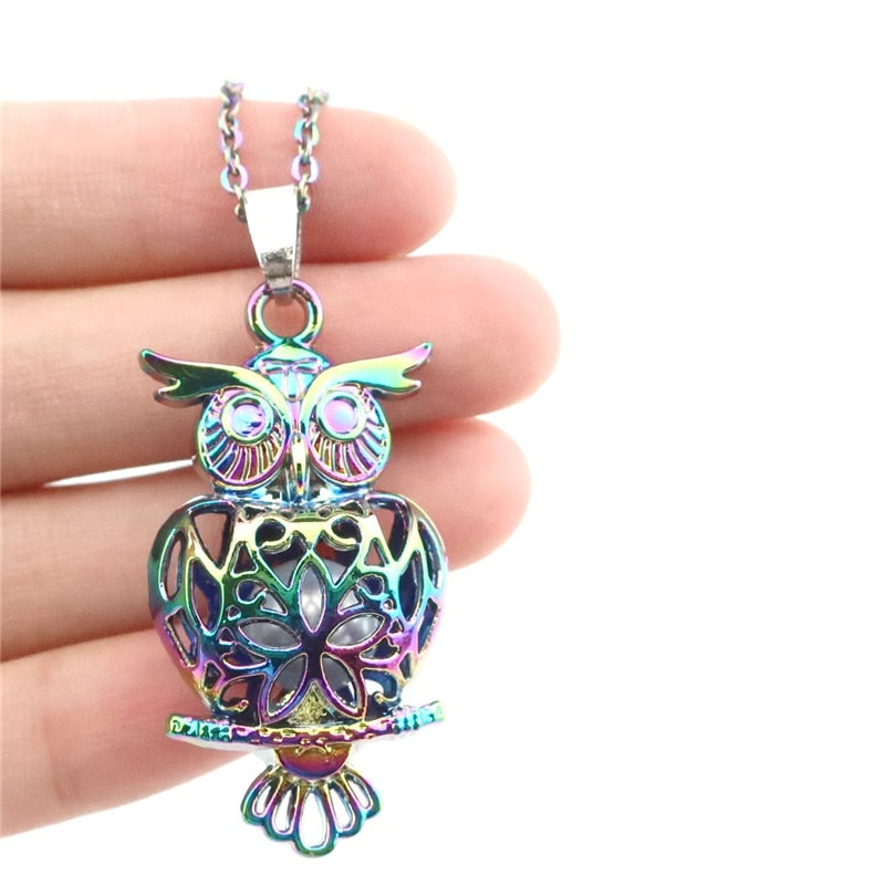 Rainbow Necklase Hibou"