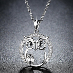 CRYSTAL necklase hibou"